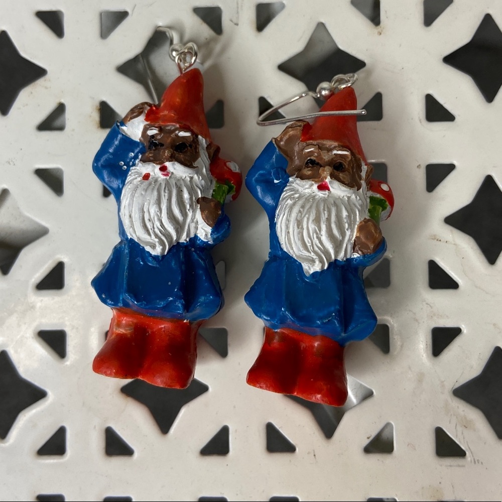 Handmade Blue Gnome Earrings